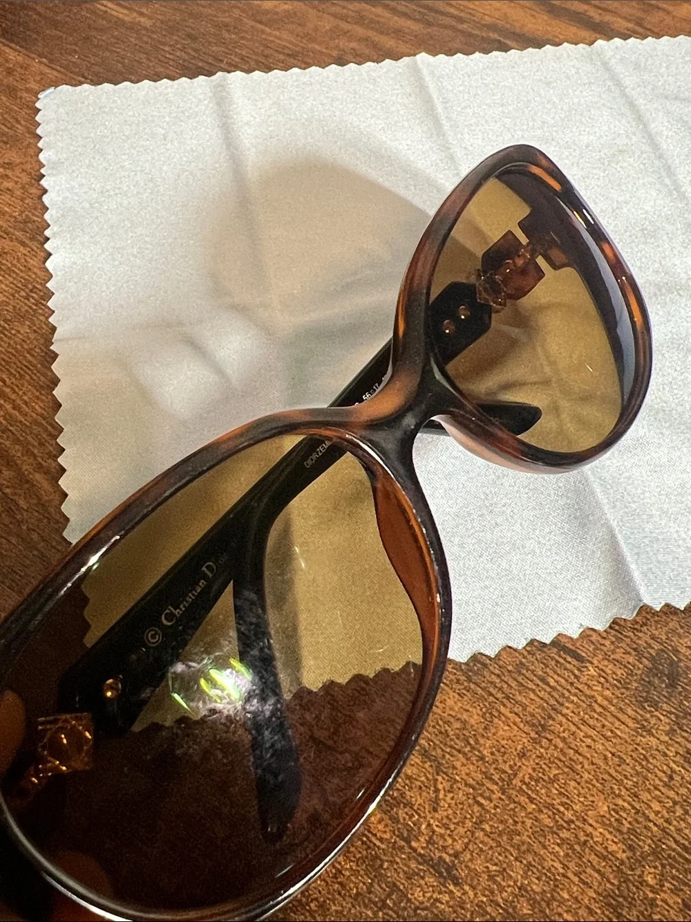 Dior Tortoiseshell and Black Sunglasses with Gold Accent